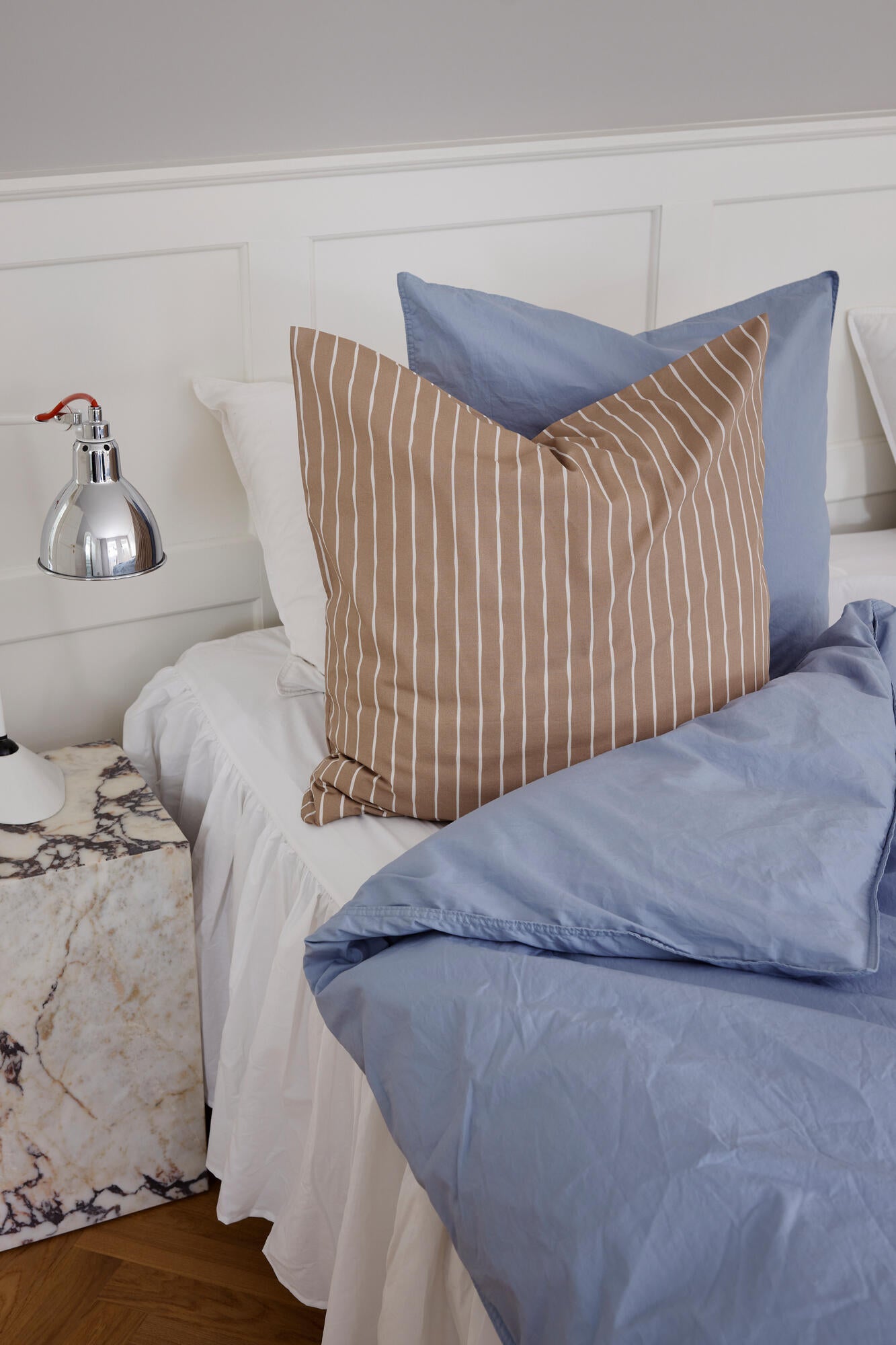 Curly Percale sengesæt - gråblå